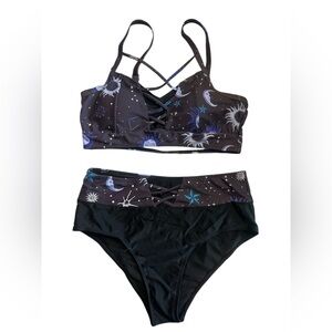 Black and Blue Celestial Bikini Set